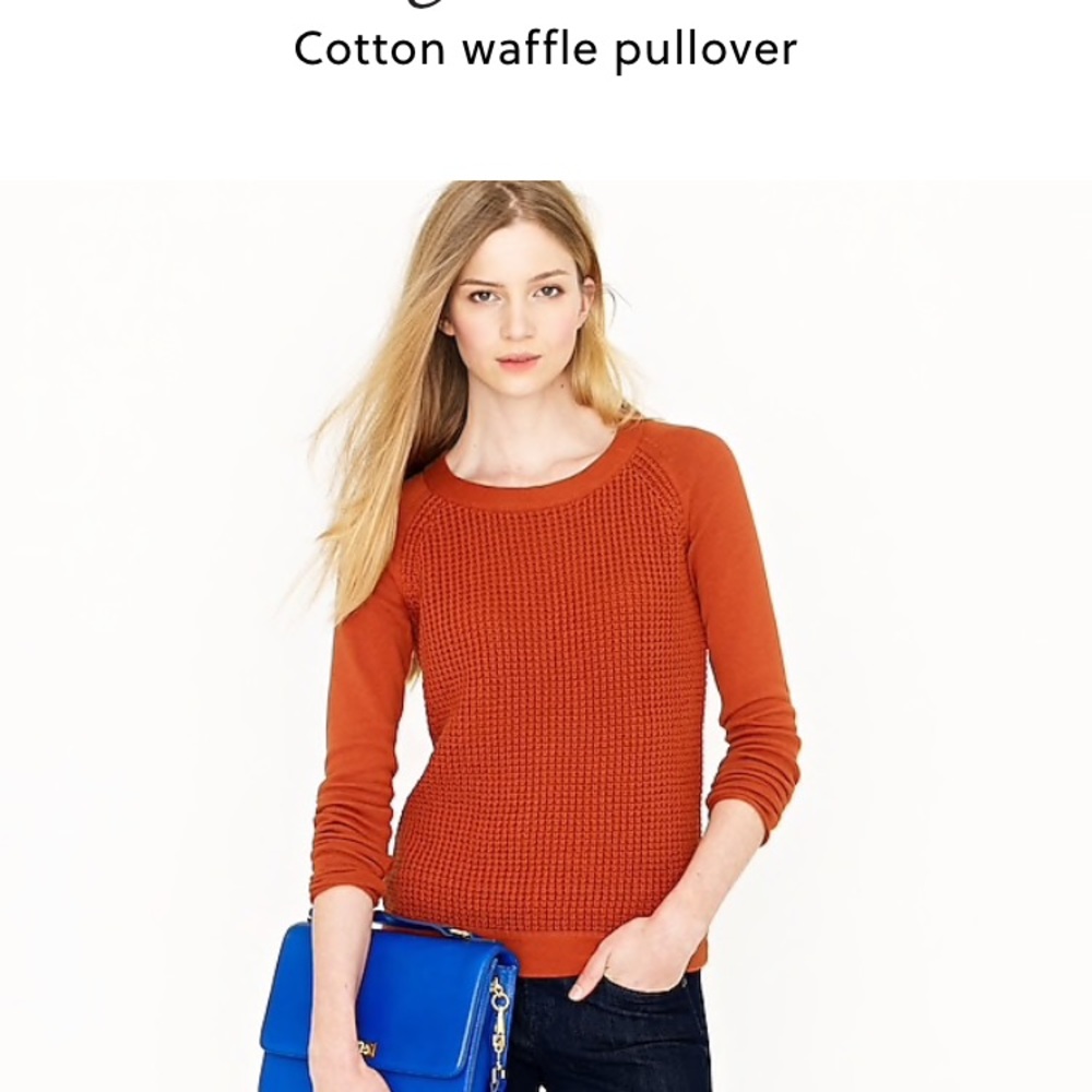 J Crew cotton waffle pullover